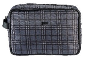 Grá köflótt snyrtitaska